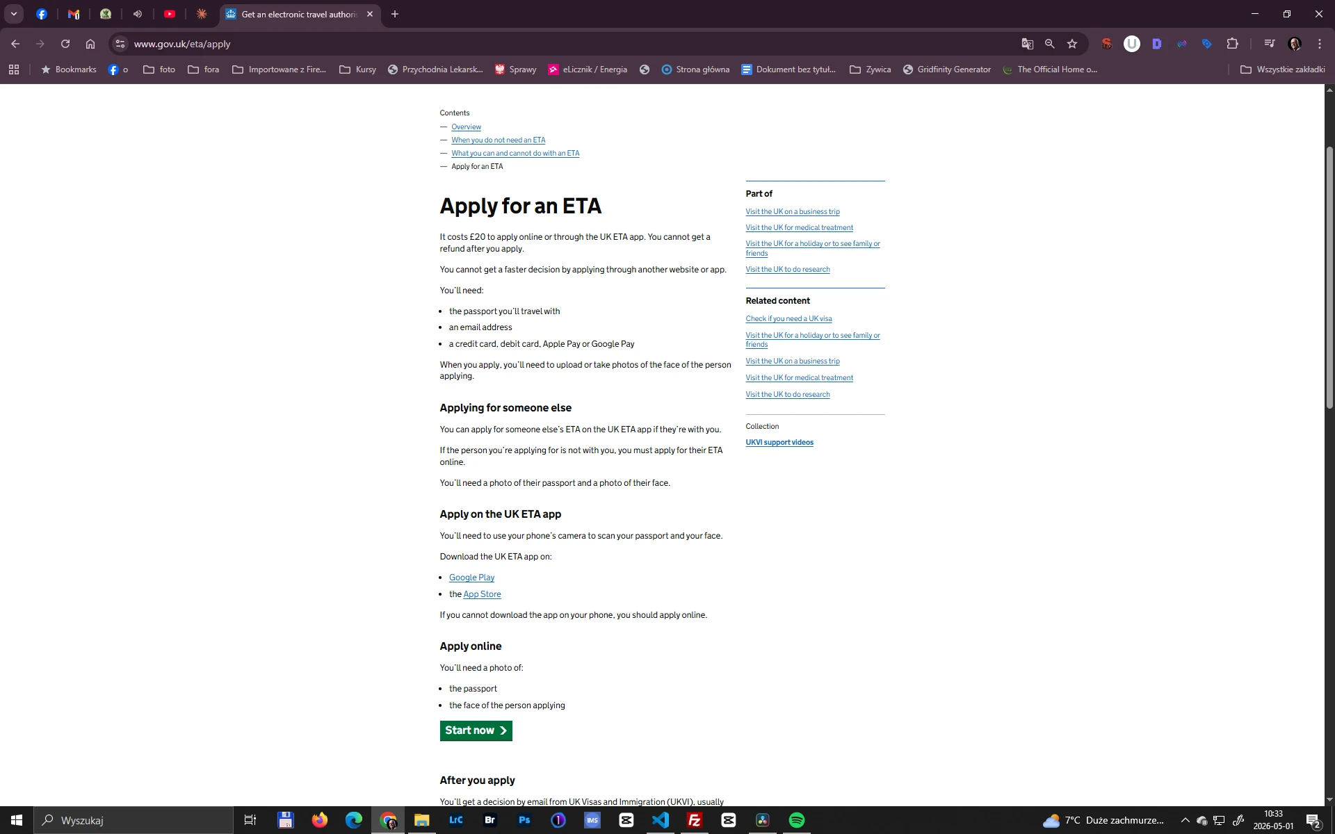 ETA UK – jak złożyć wniosek online GOV.UK ETA do Wielkiej Brytanii – strona rządowa GOV.UK do składania wniosku online
