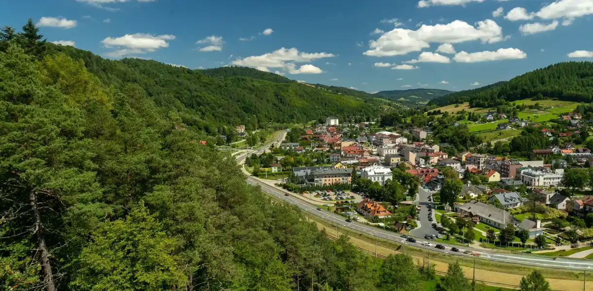 Muszyna Zdroj panorama centrum miasta