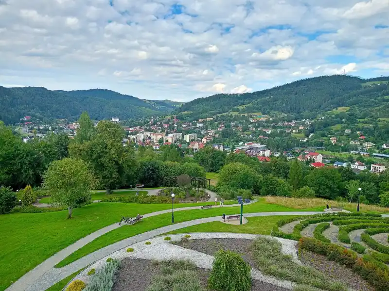 Ogrody zmyslow Muszyna panorama tarasy widokowe