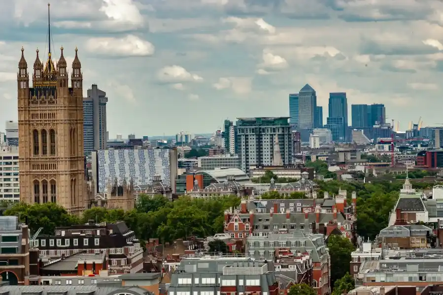 londyn widok z gory westminster canary wharf