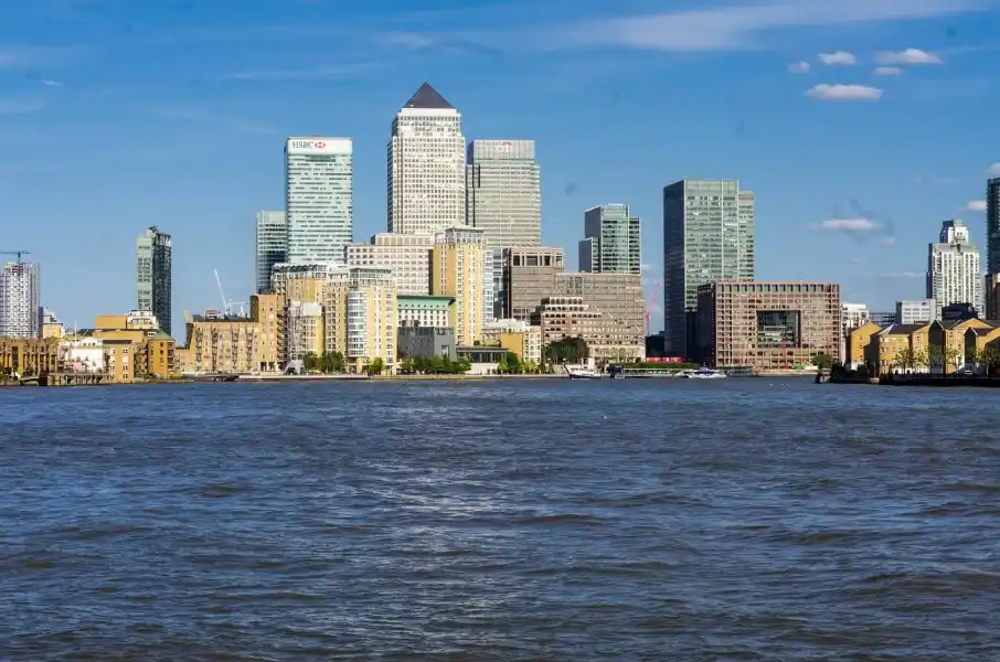 panorama canary wharf wiezowce londyn