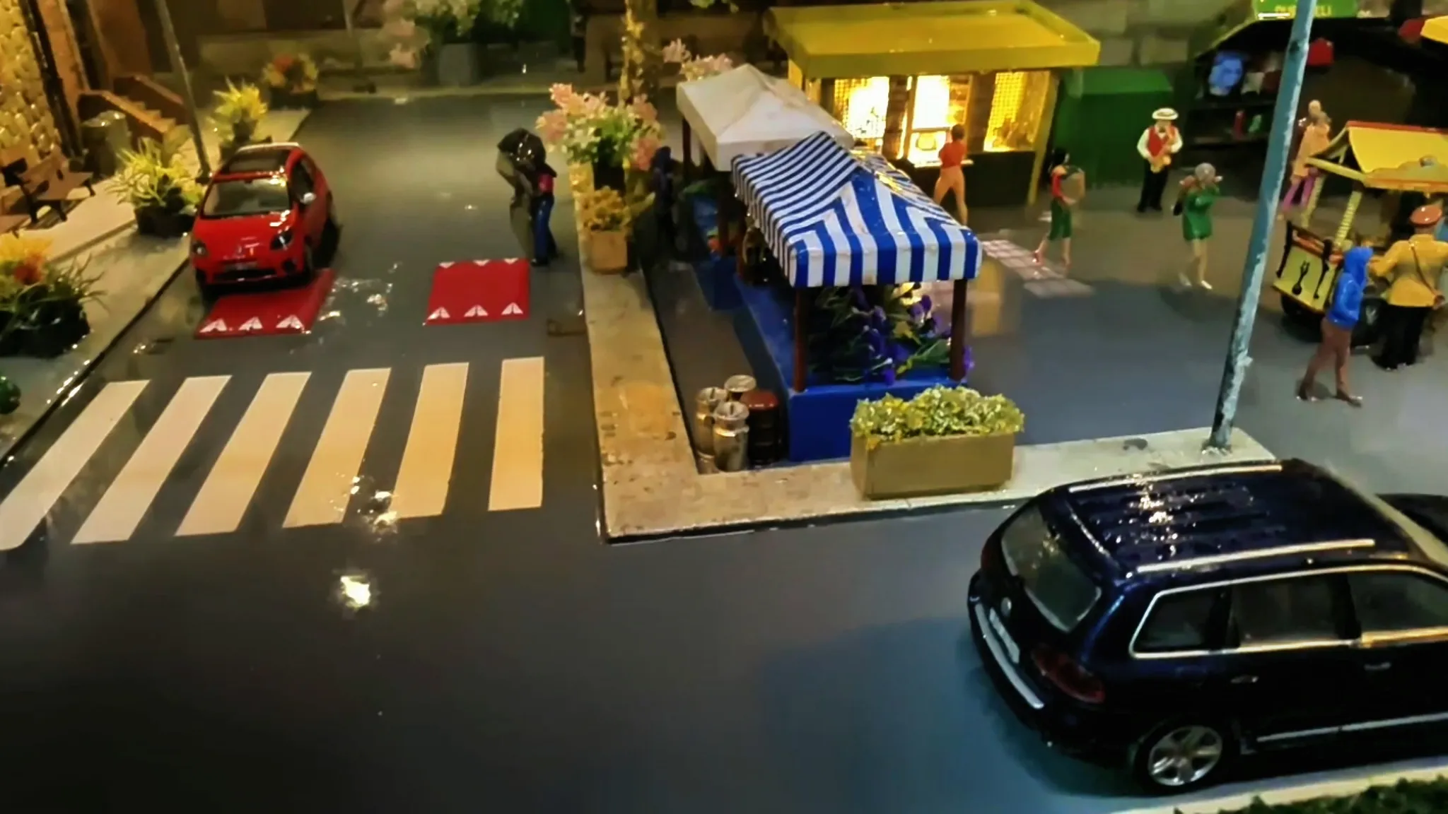 Kawiarnia przy torach scena z ycia miasta